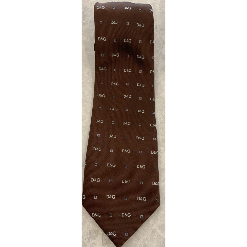Dolce & Gabbana Tie With Brown Primary Color WithD7G Monograms 58 X 4